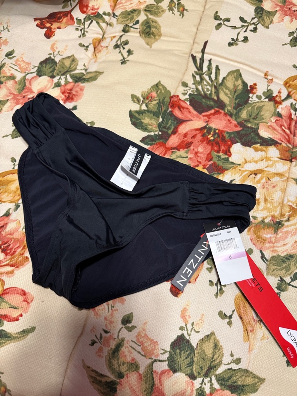 Jantzen Black Ruched Hip Bikini Bottoms